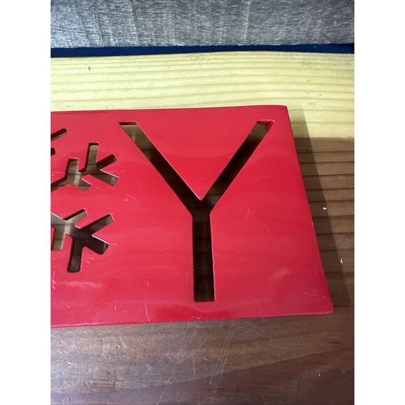 Crate And Barrel Metal Joy Trivet Christmas Holiday Snowflake Rare - Picture 4 of 7